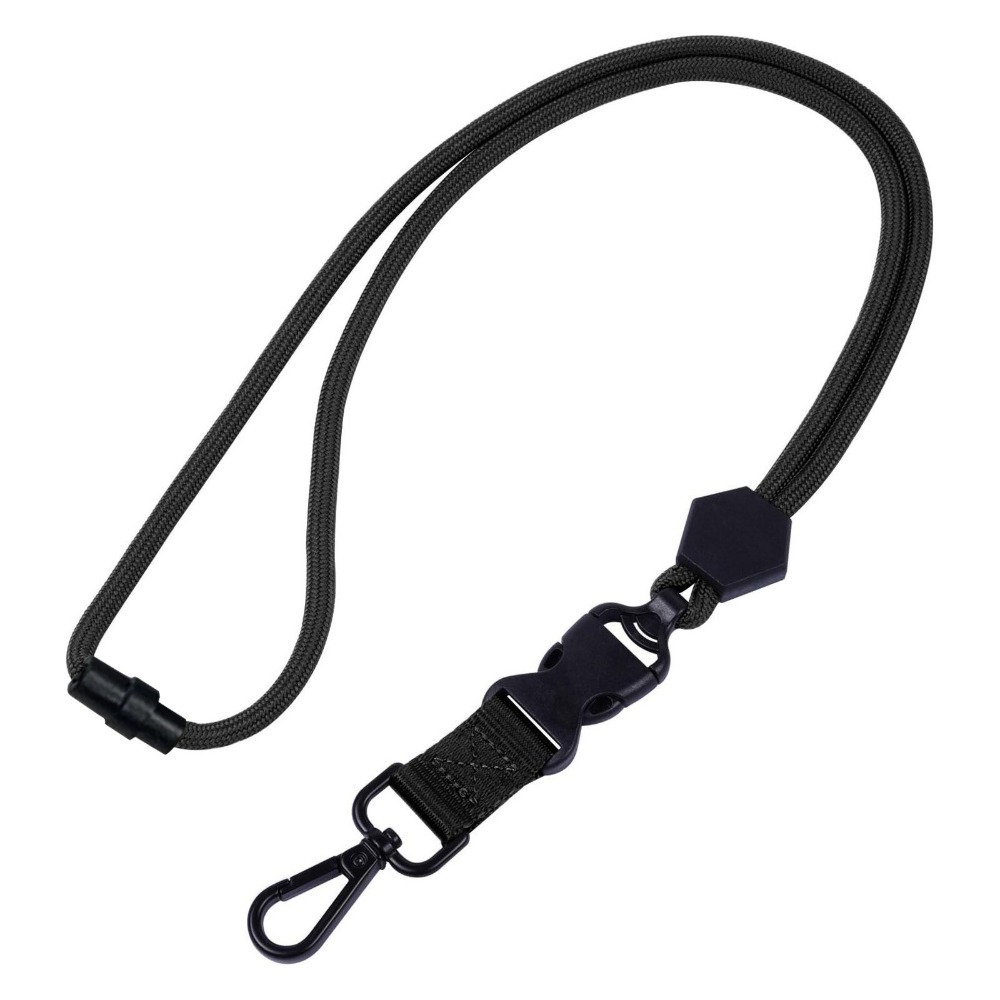 Porte-carte d'identité solide pour hommes et femmes, ULen métal polyester, sangle de cou réglable, porte-clés: WHITE