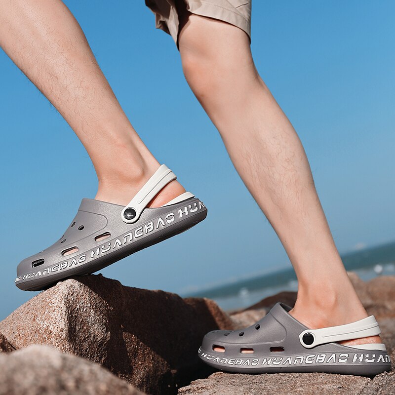 Sandals Men Crocse Shoes Crocks Rubber Clogs EVA Beach Sandals Garden Shoes Flat Sandals Slippers