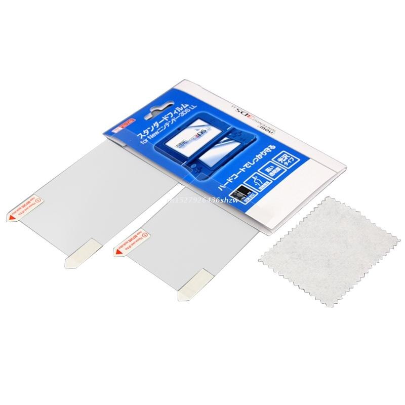 2 in1 lcd screen protector film, top and bottom, clear surface, protective cover, compatible with new 3ds xl/ll