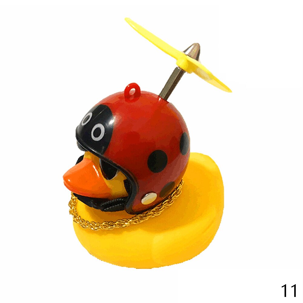 Populaire Kleine Gele Eend Auto Ornamenten Grappige Zonnebril Wind-Breaking Eend Met Propellor Helm Motor Paardrijden Fietsen Decoratie: Ladybug