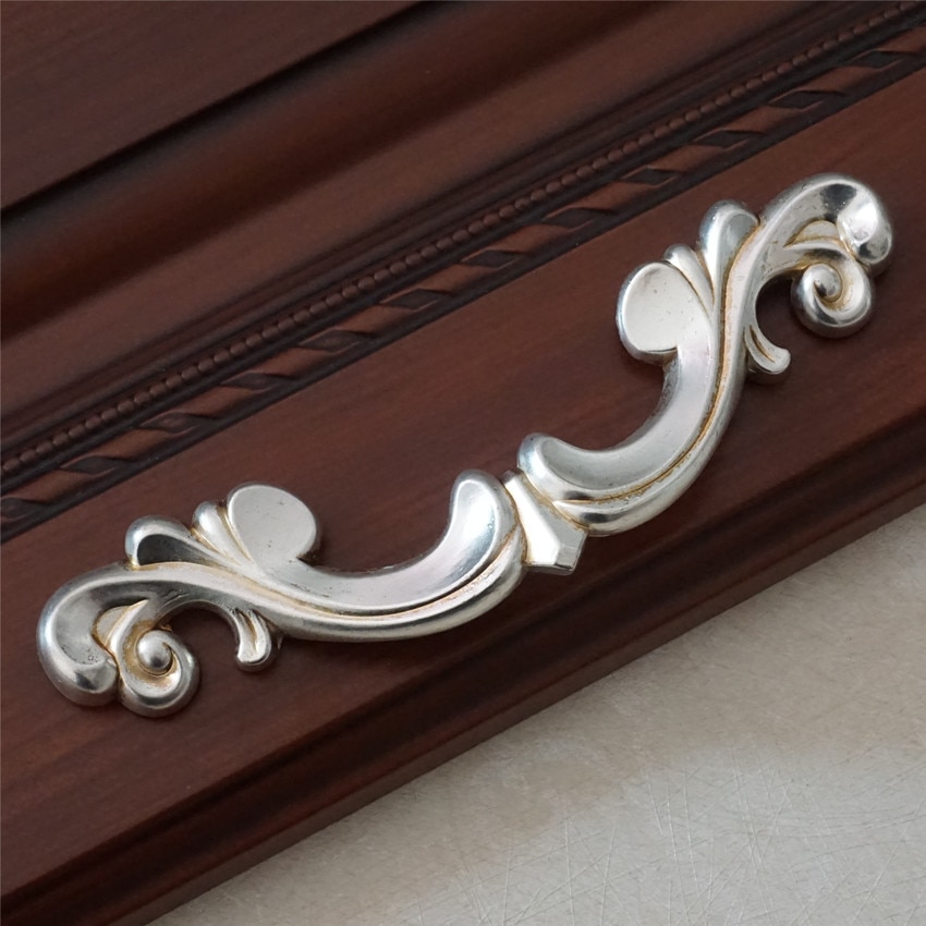 3.75'' 5'' Shabby Chic Dresser Pull Knobs Drawer Knobs Pulls Handles Antique Silver Kitchen Cabinet Hanldes Door Handle Knobs