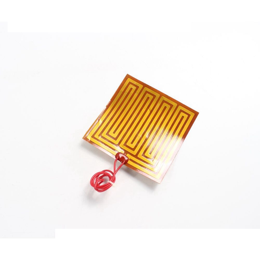 100 mmx 100mm 12v 25w 12v 90w 24v 100w pi varmefilmplade polyimid elektrisk opvarmet panelpudemåtte elektrotermisk fleksibel varmelegeme