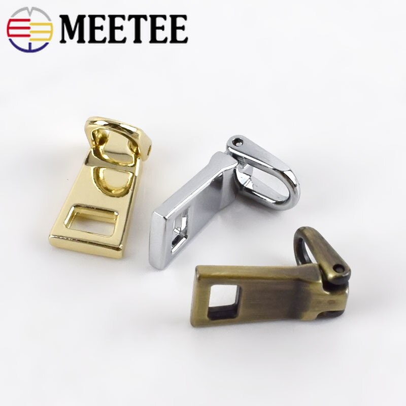 Meetee 10Pcs 9X28Mm 3 # Metalen Rits Trekkers Ritsen Pull Tab Zip Reparatie Kits Diy Kleermaker gereedschap Naaien Hardware Accessoires
