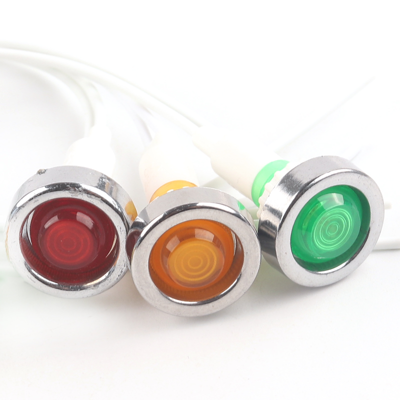 5PCS Guiding Signal Lamp 12V 24V 220V 380V 10mm Power Indicator Panel Mount Red Green Yellow LED Indicator Mounting Hole 10mm