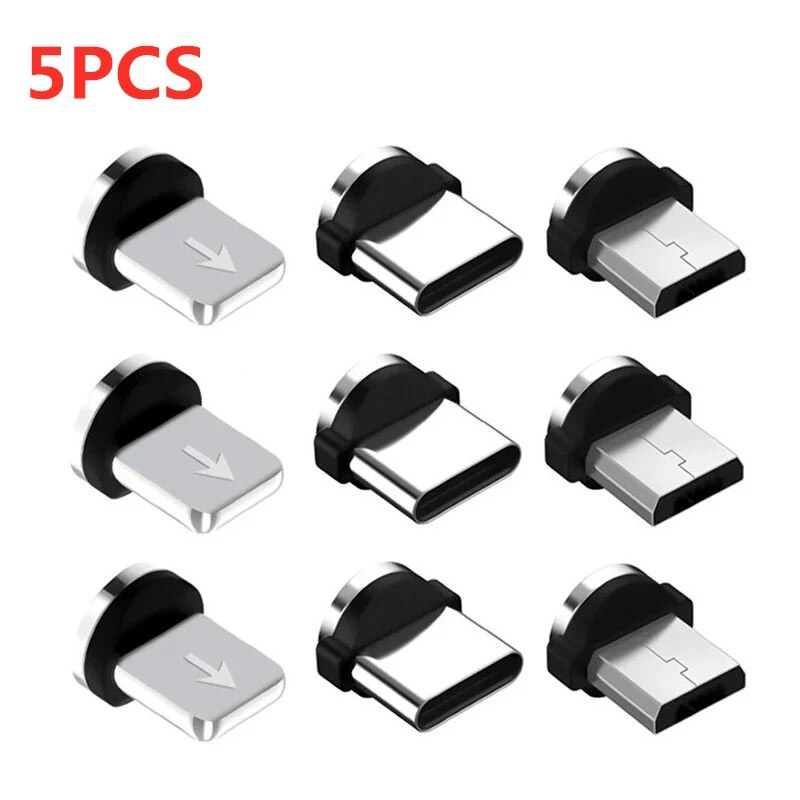 Cable magnético tipo C, Conector Micro USB C, adaptador de Cable De Carga Rápida, cargador de teléfono, 1/5 Uds.