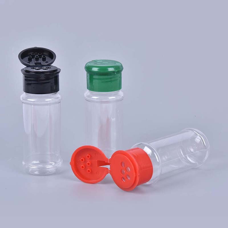 Tarros de plástico para condimentos, especias, sal, pimienta, para barbacoa, vinagre, embotellado, 100ml, 5 uds.