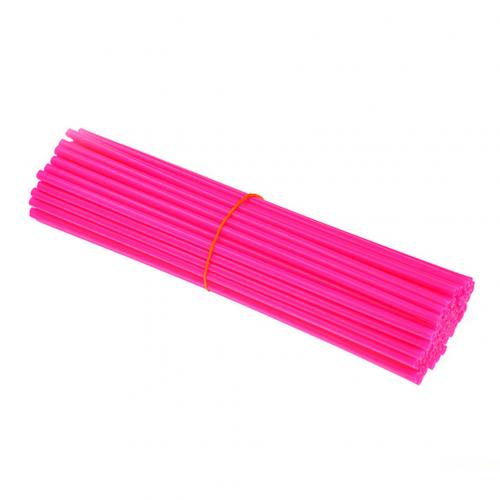 36Pcs Bike Motorcycle Wheel Spoke Wraps Rim Skin Cover Guard Motocross Kits: Pink 24cm