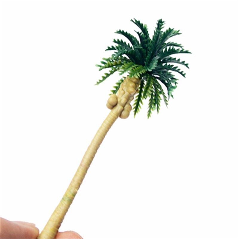 10Pcs Kunststoff Coconut Palm Baum Miniatur Anlage Töpfe Bonsai Handwerk Micro Landschaft DIY Decor Diorama Landschaft modell