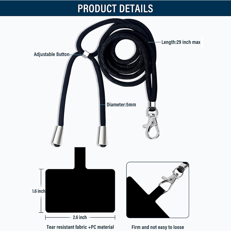 Cordón ajustable Universal para teléfono móvil, correas para colgar en el cuello, cordones antipérdida, accesorios para teléfono móvil, 150cm