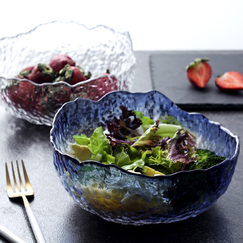 Japanse Grote Transparante Glazen Kom Huishoudelijke Salade Vormige Kom Dessert Heatproof Soepkom Grote Kom Servies