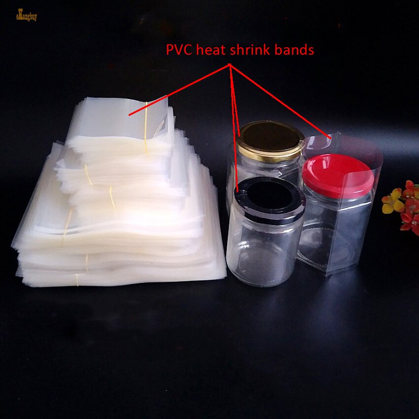 400 pièces/taille thermorétractable PVC bandes pour bouteille en verre bouche joint capuchon rétractable en plastique haut joint bandes posé à plat largeur X bande haute