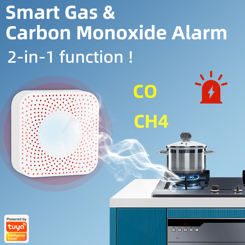 Tuya Wifi/Zigbee Koolmonoxide Sensor Gaslek Detector Huishoudelijk Gassensor Met Gprs Home Alarm Aardgas Lek Sensor