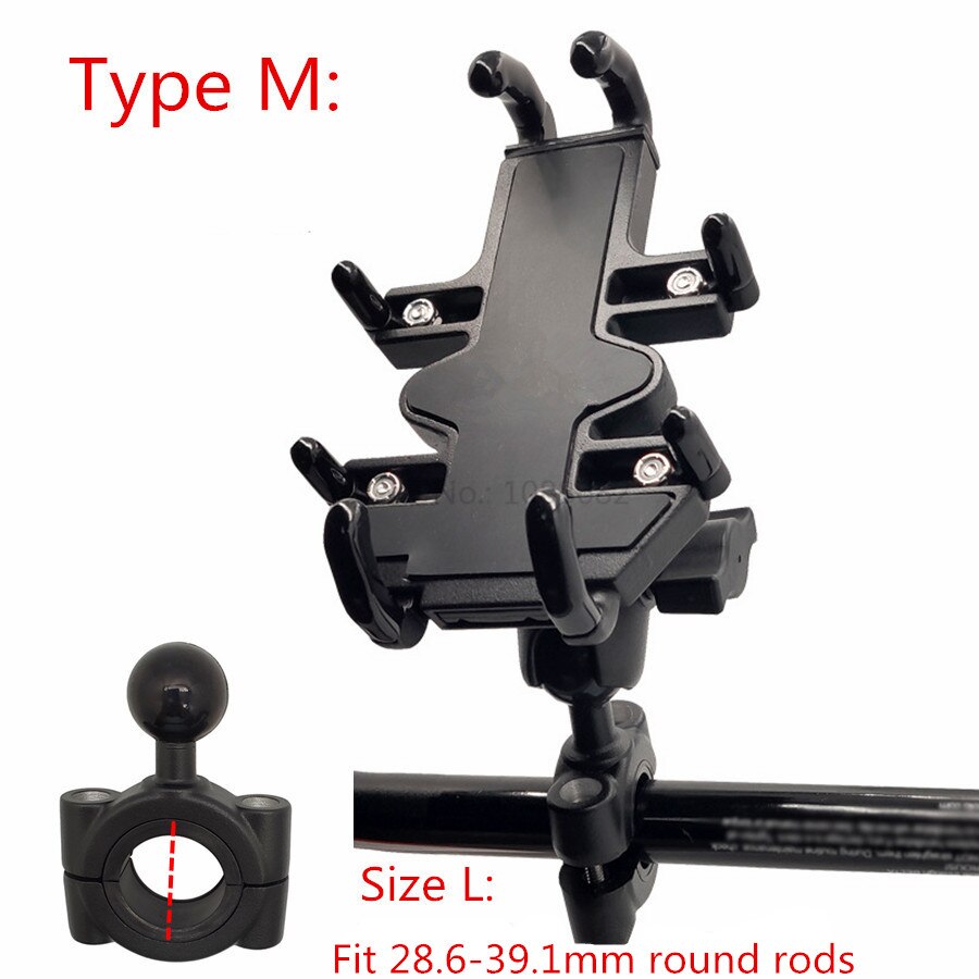 Jadkinsta Sfera In Alluminio Supporto Del Supporto Regolabile Del Motociclo Manubrio con Doppia Presa Braccio per Gopro Telefono Ram Mount: M