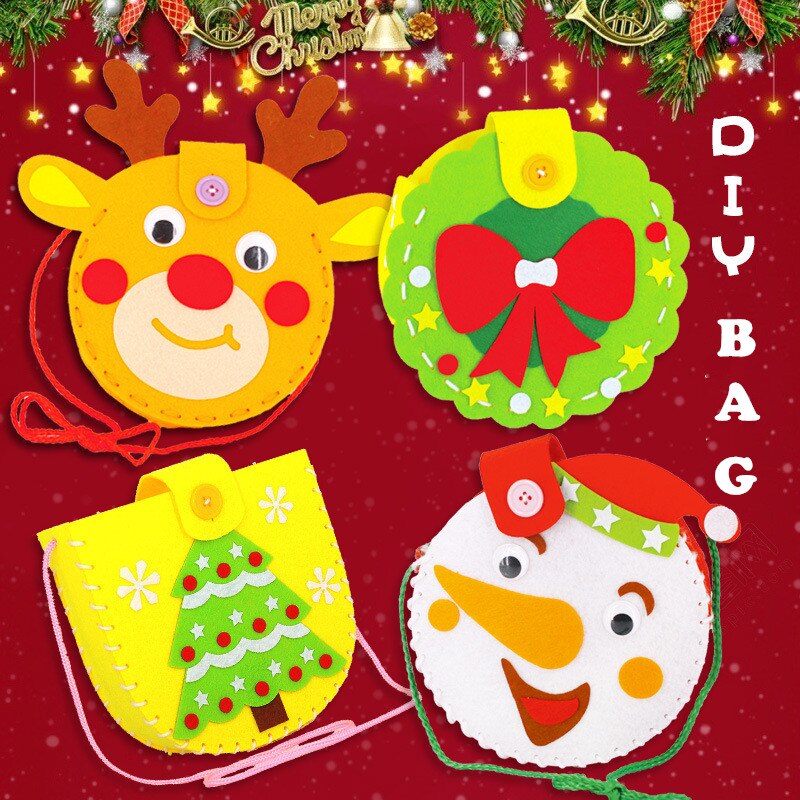 Dzieci DIY świąteczna torebka włóknina kreskówka Wykonany ręcznie plecak przedszkole dzieci instrukcja torby materiały zestawy