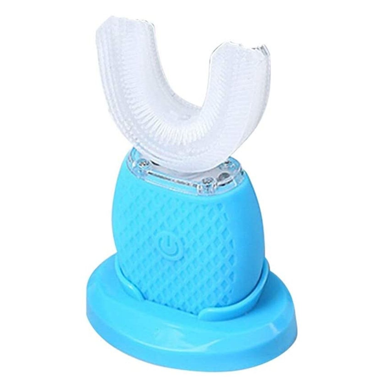 360 grad Intelligente Sonic Elektrische Automatische Zahnbürste Ultra sonic Zahn Pinsel U Form Kopf Mundstück Mit USB Ladegerät: Blue