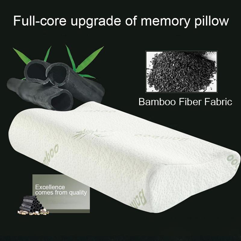 Children Bamboo Fiber Memorry Pillow Relieve Neck Pain Cervical Pillow Health Care Contour Slow Rebound Memory Foam Support