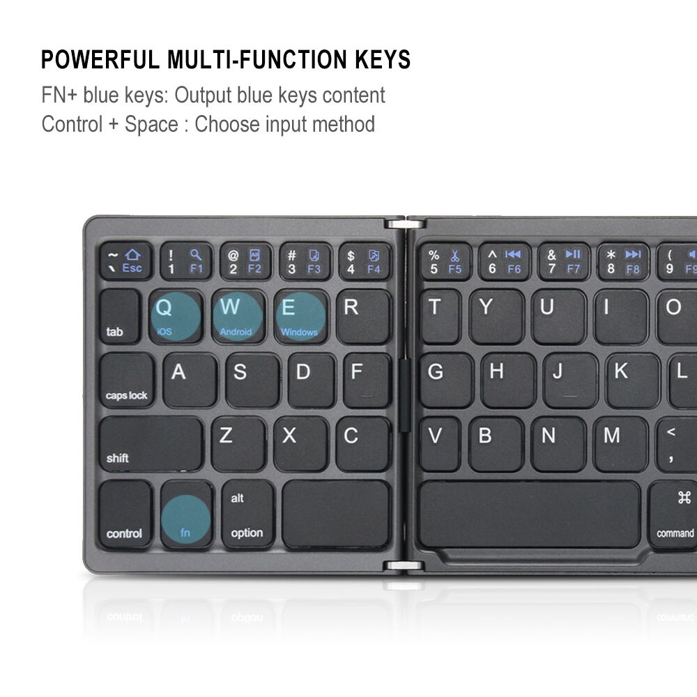 Tragbare Falten Bluetooth Mini Tastatur Faltbare Drahtlose Klavye Touchpad Russische En Tastatur für IOS/Android/Fenster ipad Tablette