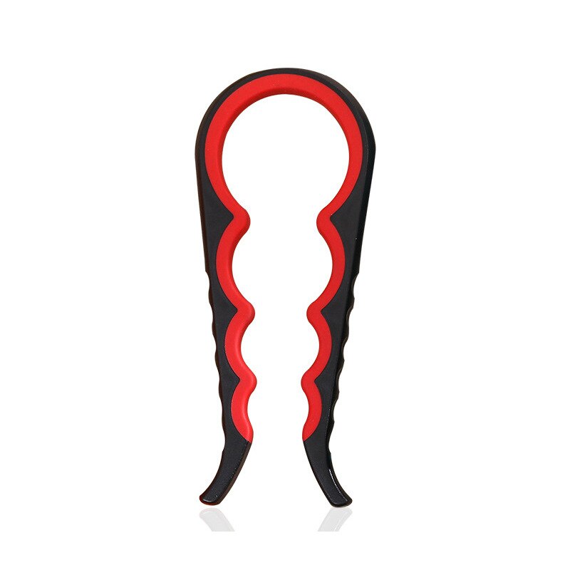 Potopener voor multifunctionele 6-in-1 flesopener Potdekselopener, 4-in-1 potopener en antislip deksels Opener Grijper: Rood