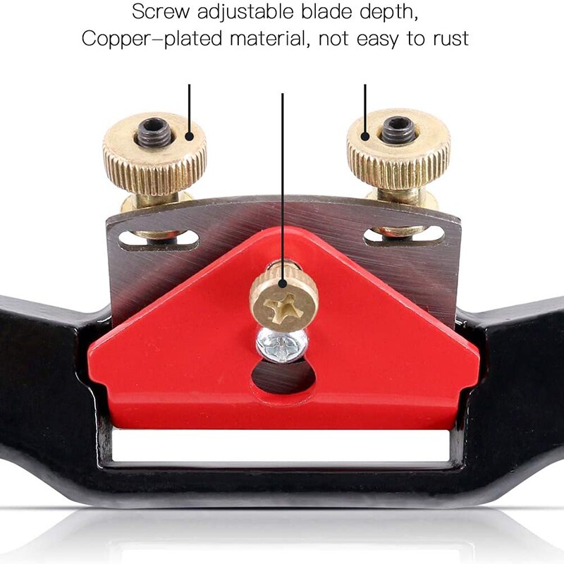 2 Pcs 10 inch Adjustable Spokeshave with Flat Base Metal Blade Wood Working Hand Tool for Craft Wood Carver Woodworking