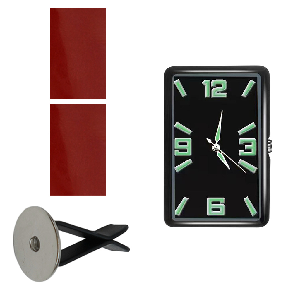 Reloj cuadrado de para coche, pegatina para decoración Interior de coche, Clip de ventilación electrónico autoadhesivo, reloj para coche, horario, pieza de coche