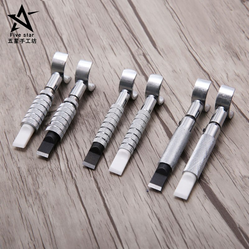 1pcs Adjustable Leather Carving Knife DIY Cowhide Manual Leather Carving Tools Cut Blade Swivel Leathercraft Working Tool