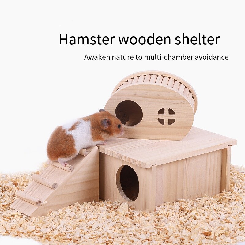 Wooden Hamster Multi-room Hamster Maze Toy Hamster Cage Landscaping Supplies Hamster Shelter Hamster Accessories Hamster Nest