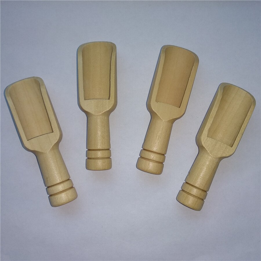 100pcs/lot Mini Wooden Scoops Wood Bath Salt Spoon Candy Flour Shovel Milk Powder Spoon