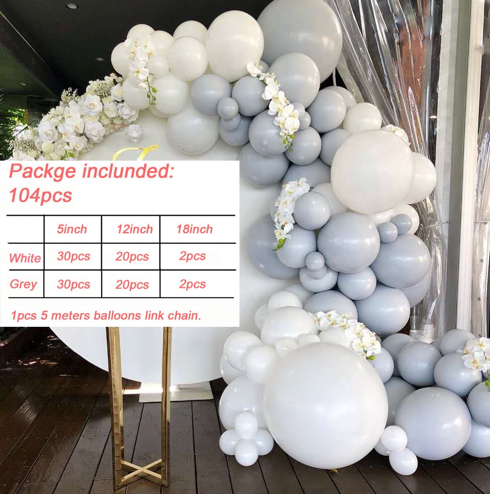 Ohoho Wit Grijs Macaron Ballonnen Guirlande Boog Set Doop & Doop Bruiloft Decoratie Achtergrond Muur Balon Feestartikelen: balloon arch 1