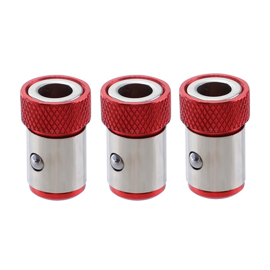 Screwdriver Drill Bit Magnetic Ring For 6.35mm Magnetic Adjustable Screw Drill Tip Magnet Powerful Ring Tools Set: 3Pcs Red