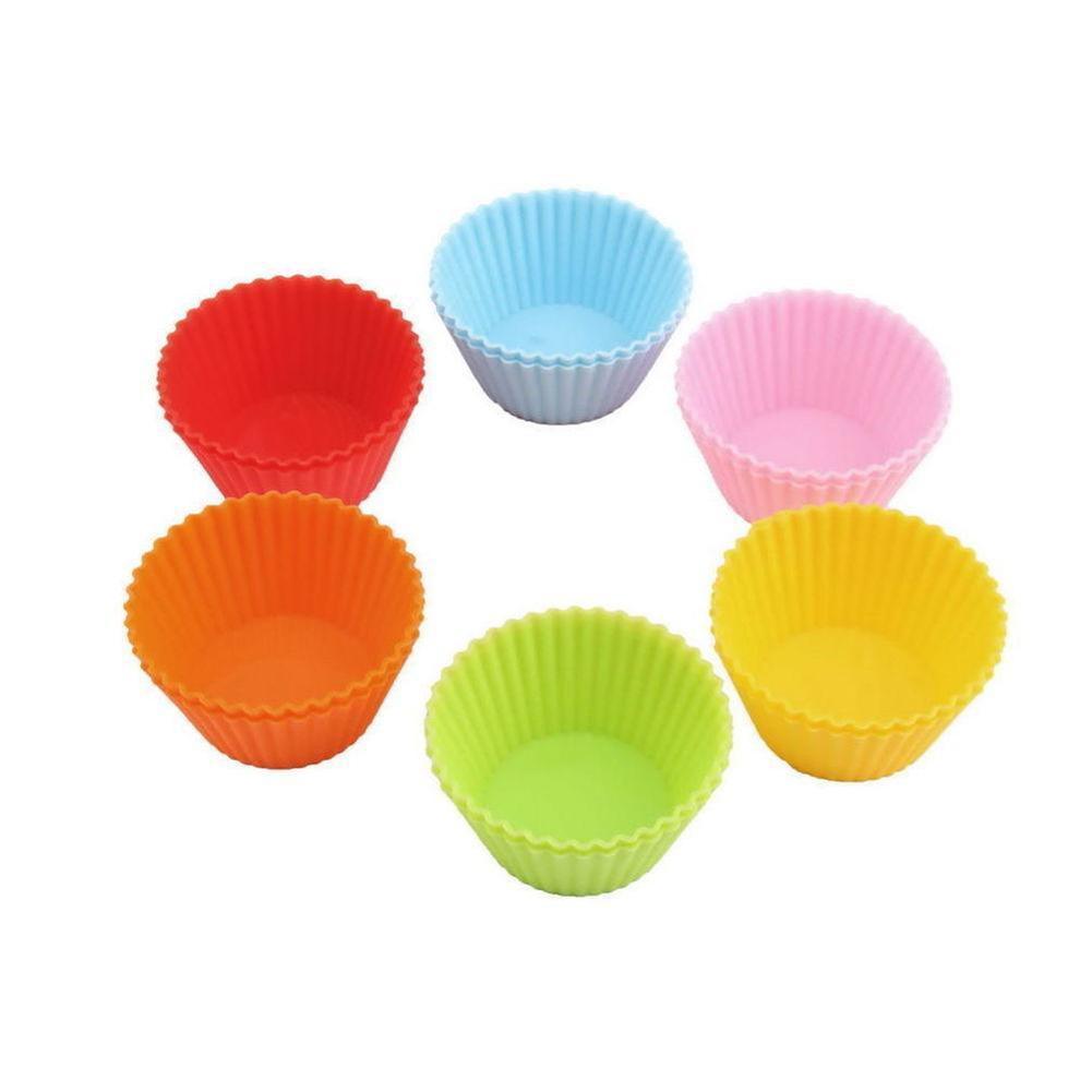 12 stuks Soft Silicone Cake Muffin Chocolade Cupcake Bakvormen Baking Cup Mold