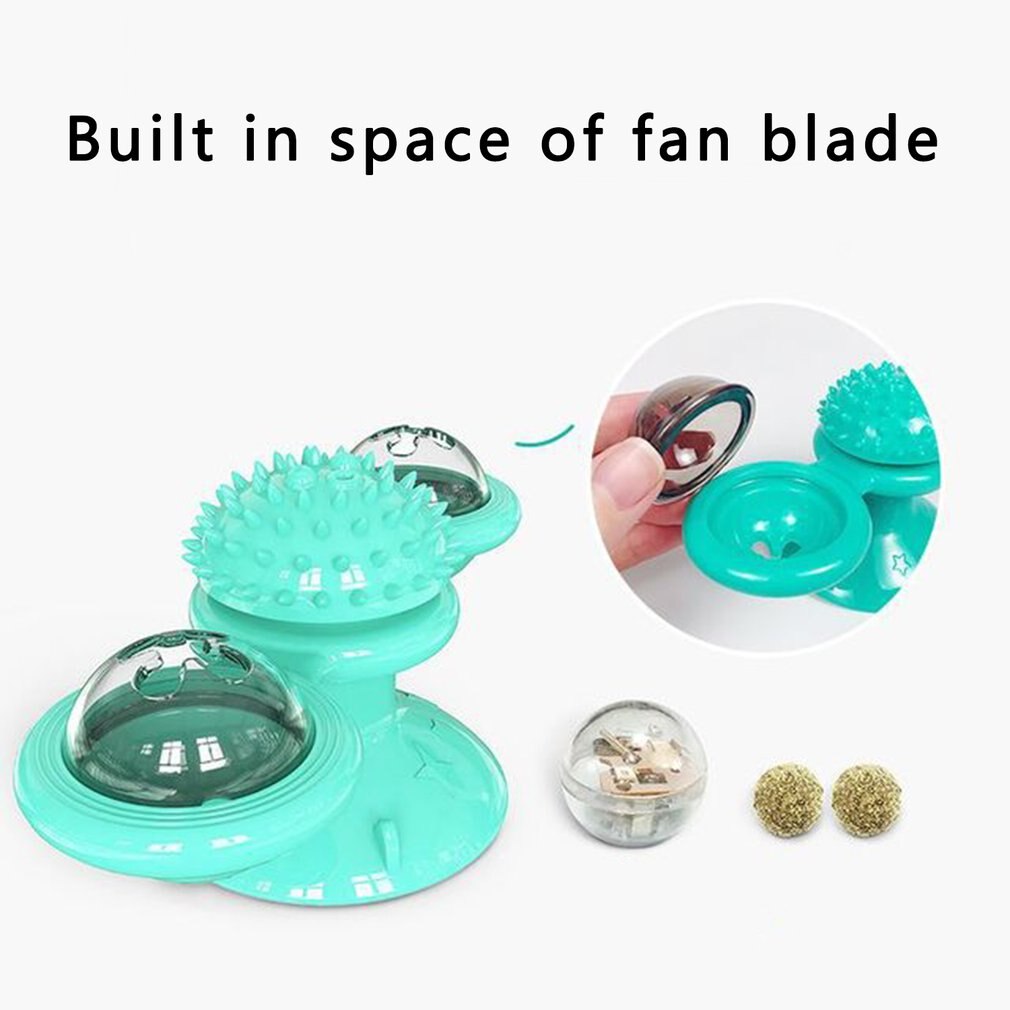 Windmill Toys for Cats Puzzle Whirling Cat Game Turntable Cat Toys Teasing Interactive Toys with Massage Itchy Tickle