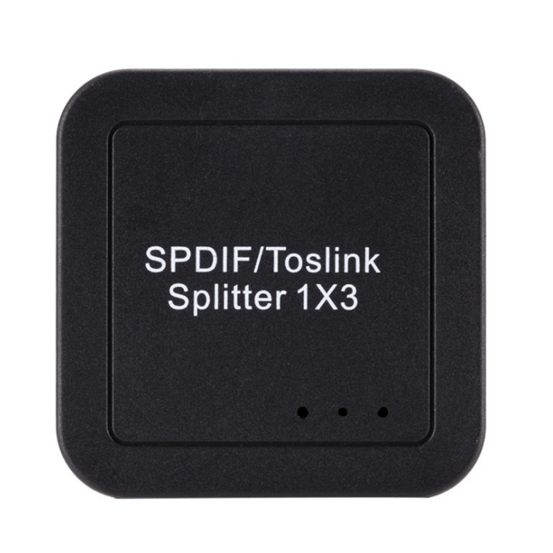 1X3 Digital Optical Spdif Toslink Audio Splitter with Remote Control Optical Digital Output Fiber Distributor-US Plug
