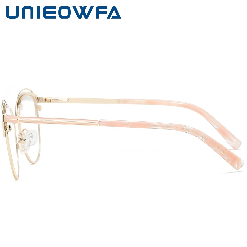 Stainless Steel Cat Eye Glasses Frame Women Optical Prescription Eyeglasses Frame Ladies Myopia Brand Spectacles Female