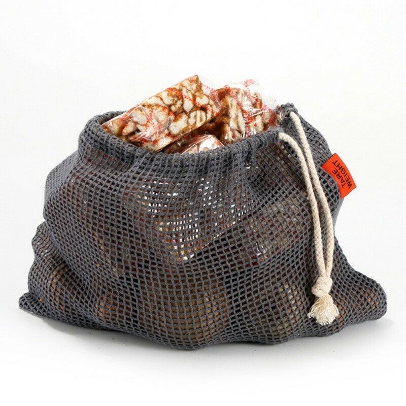 Keukengroenten voedselnet opbergzak boodschappentassen katoenen net trekkoordtas