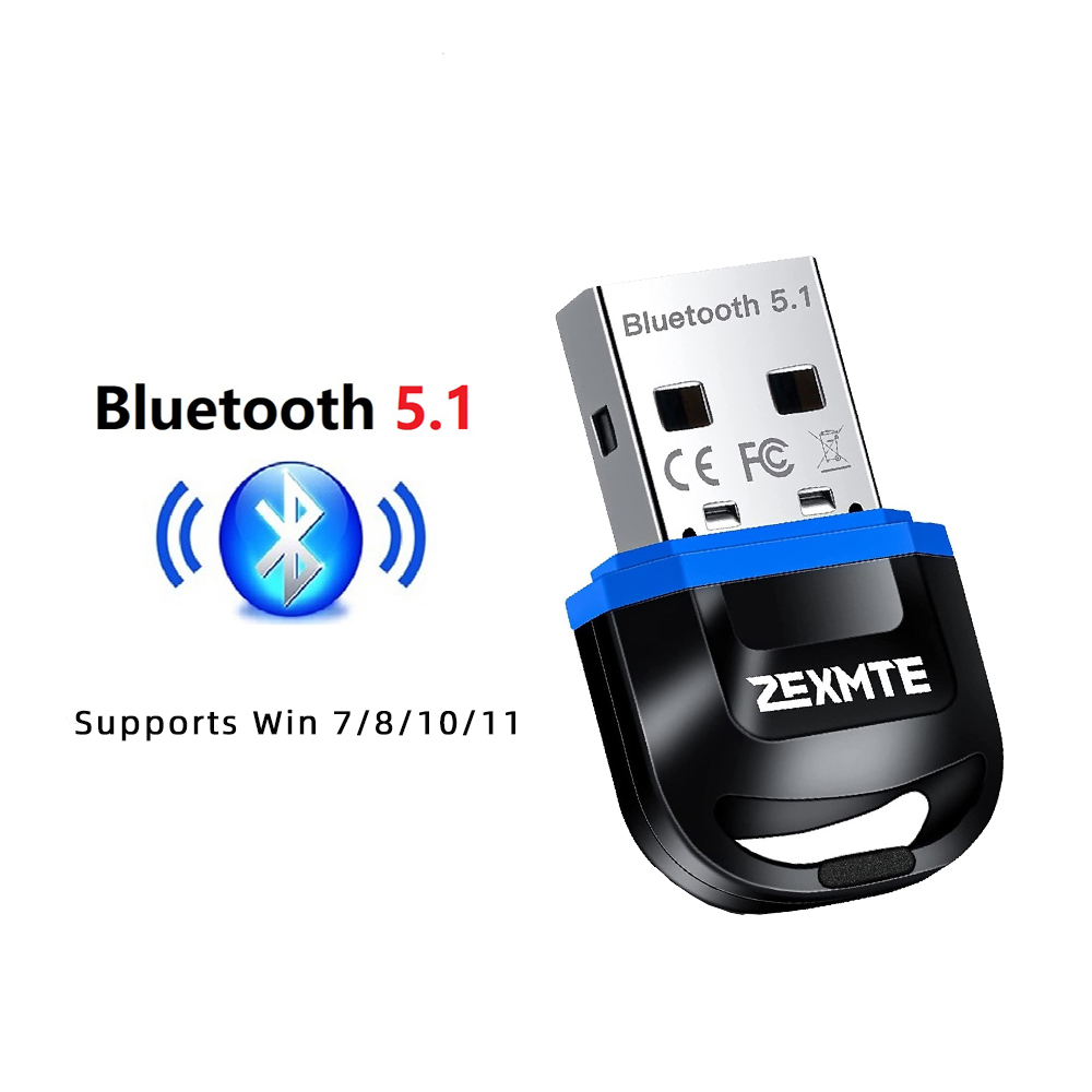 Zexmte 100M USB Bluetooth Adapter Bluetooth 5.0 Transmitter 328ft Wireless Bluetooth Audio Receiver USB Dongle For PC Computer: Bluetooth Adapter C