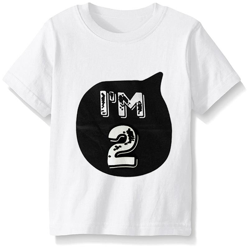 Nummer 1 2 3 4 Print Kids Tshirt Jongen Meisje T-shirt Voor Kinderen Peuter Jongen Kleding Top Tees meisje Verjaardag Wit Tee
