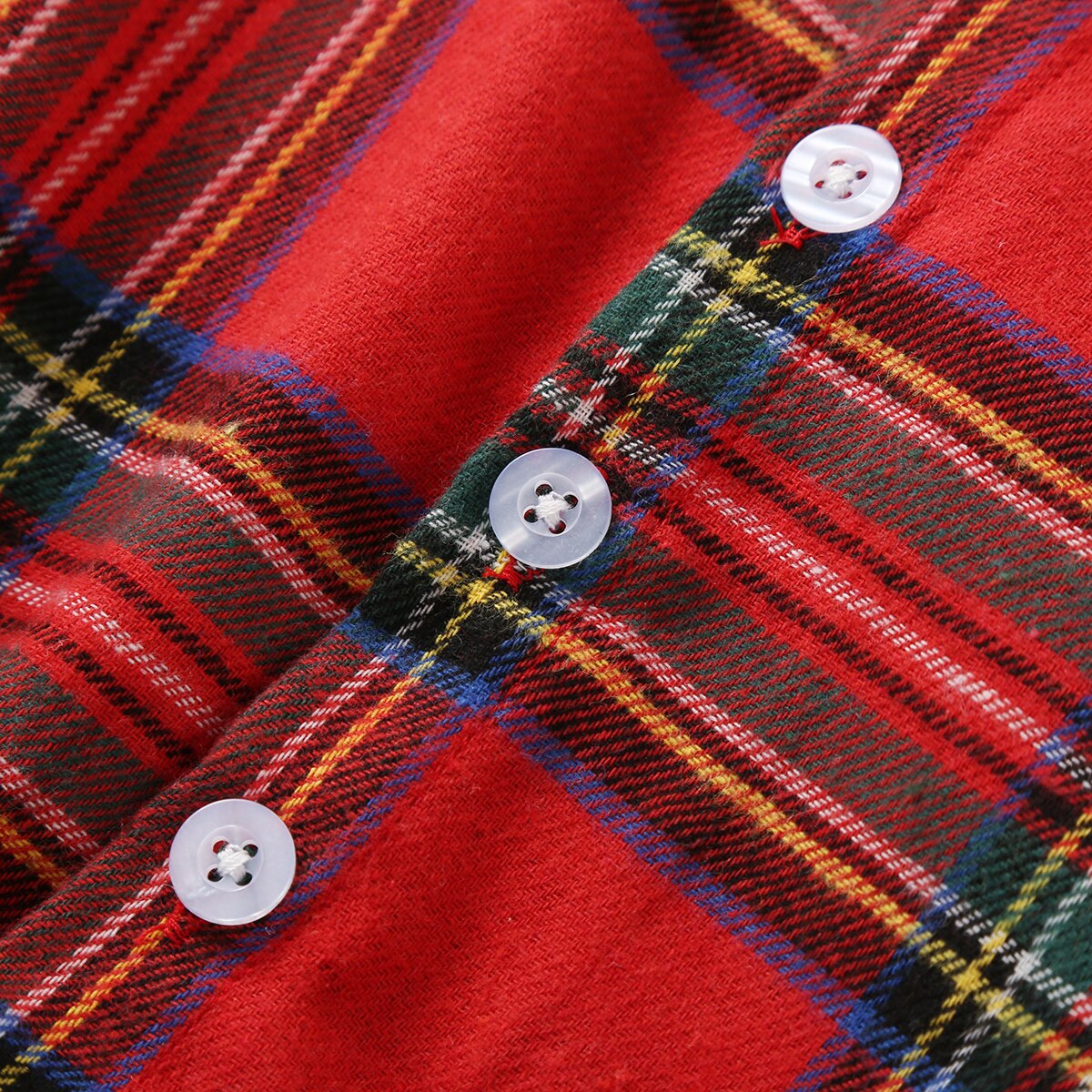 Citgeett lente herfst baby jongens peuter rode geruite knoop lange mouwen bodysuit strik kerst herenkleding