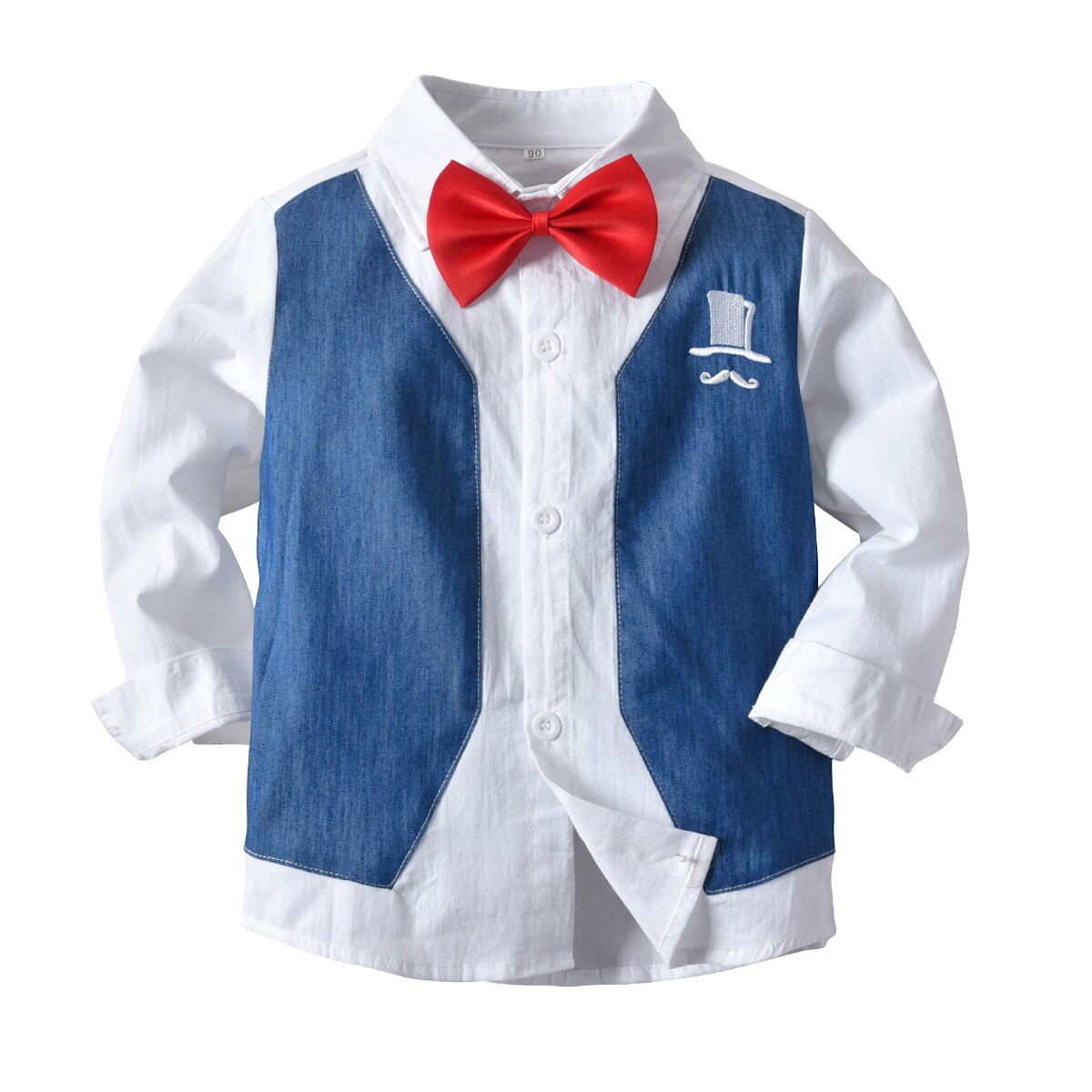 Traje formal de para niños y niñas, chaleco, camiseta y babero, ropa bonita para niños pequeños, traje para Banquete de boda, 2 uds.