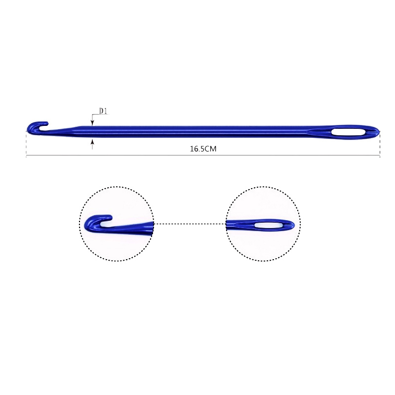 3 uds gancho de tejer DIY gancho de ganchillo de aluminio herramienta de punto tunecino afgano con ojo de aguja herramienta de tejer a mano aguja de coser de 3 colores