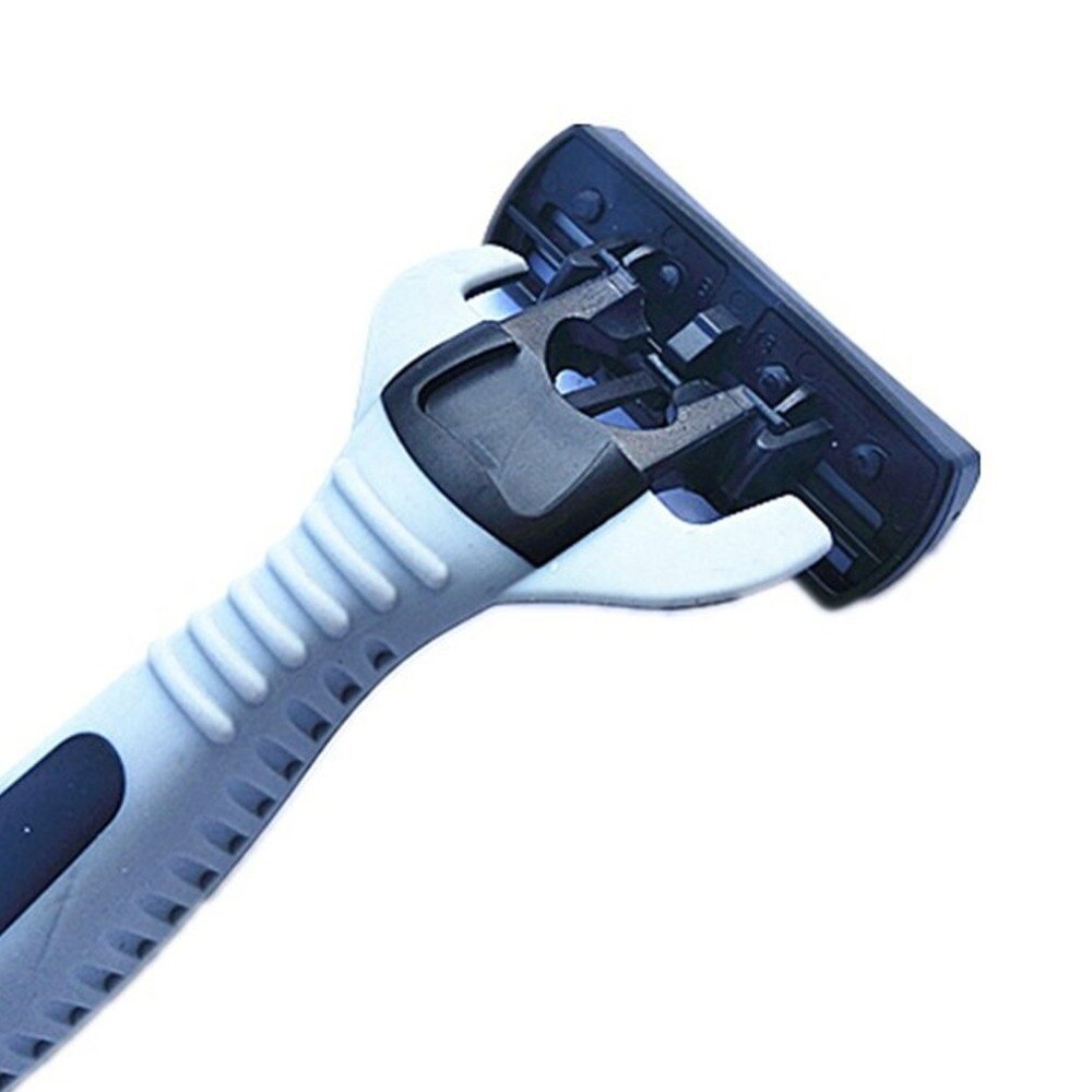 1 stk skægbarberstativ  +6 stk. 6-- lags knive manuel skægbarbermaskine manuel håndsikkerhedsbarbermaskine 6 stk. 6-- lags knivgreb anti-skrid