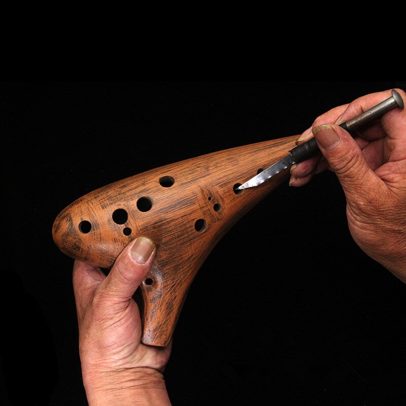 12 huller retro af ocarina alt f tone scrub fløjte musikinstrument til at spille elevskole