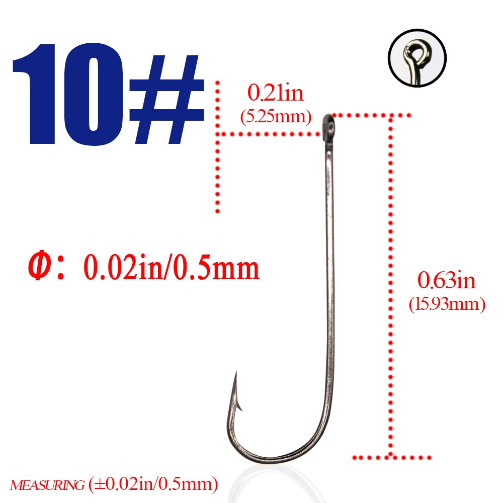 10pcs / 30pcs fishing hooks Long Fish Round Bent Joint Hook gamakatsu: size10 / 30pcs