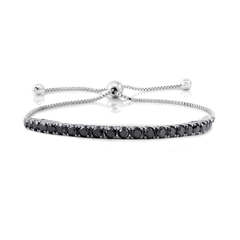 Zwart Awn Zilver Kleur Zilver Charm Armband Vrouwen Bruiloft Sieraden S010: Hot Stamping
