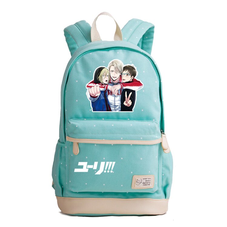 Mochila escolar de lona de verano YURI ON ICE para chicas adolescentes mochila con estampado de Anime Victor Nikiforov mochila Kawaii para mujer: 23