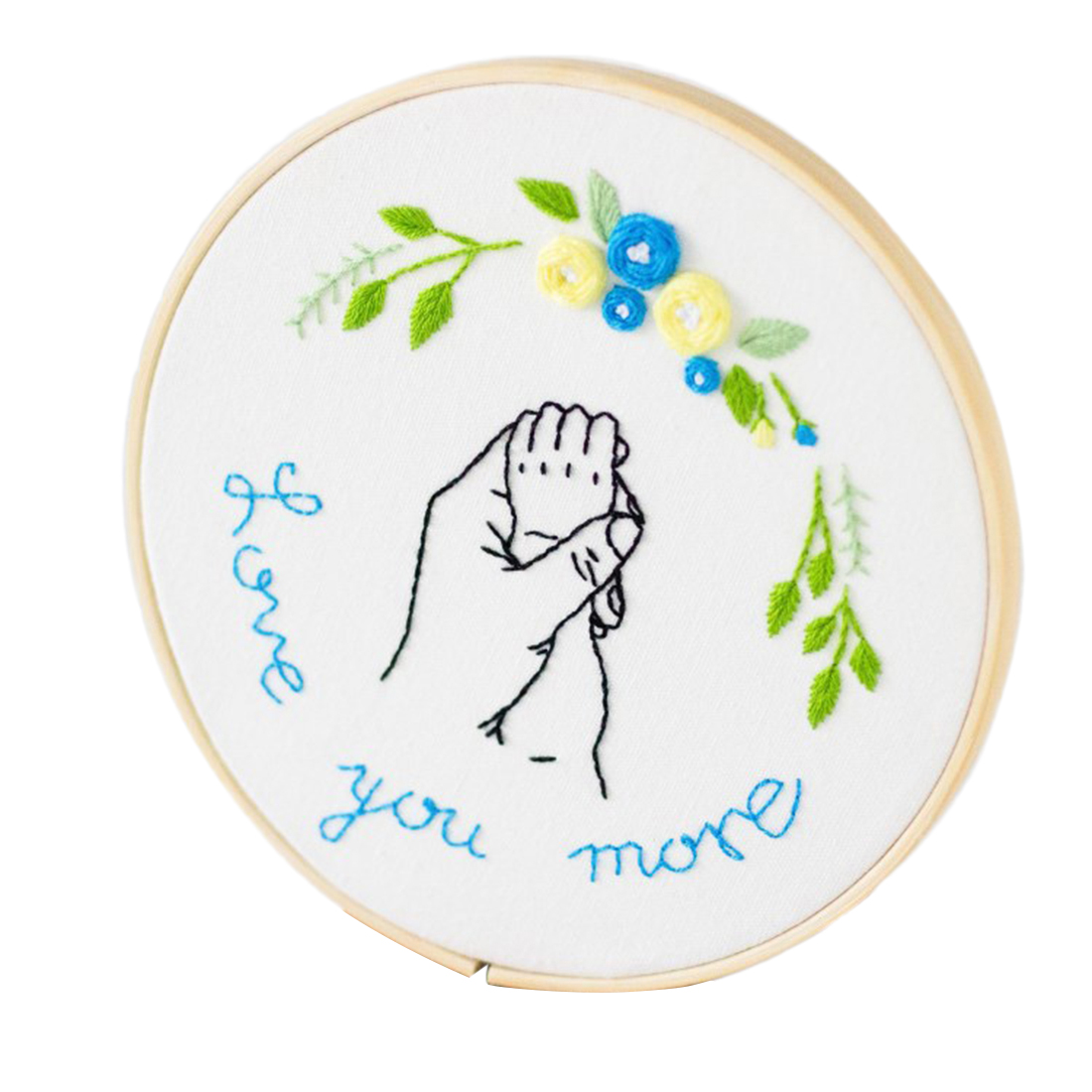 15 x 15cm DIY Cross Stitch Embroidery Starter Kit with Bamboo Embroidery Hoop - Depend: 2