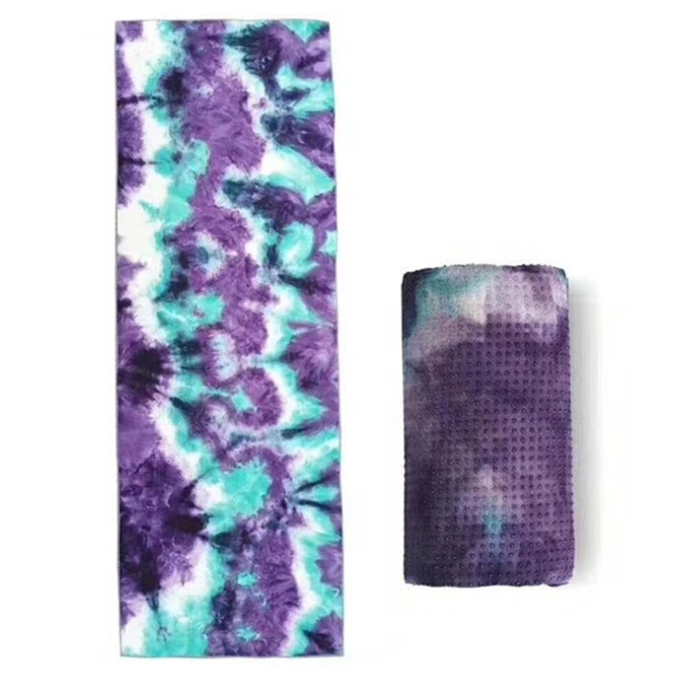 Halkfri yogamatta handduk 185*63cm tryckta yogahandduk fitness träningsmatta överdrag för pilates gym yoga gradient färger filtar: E