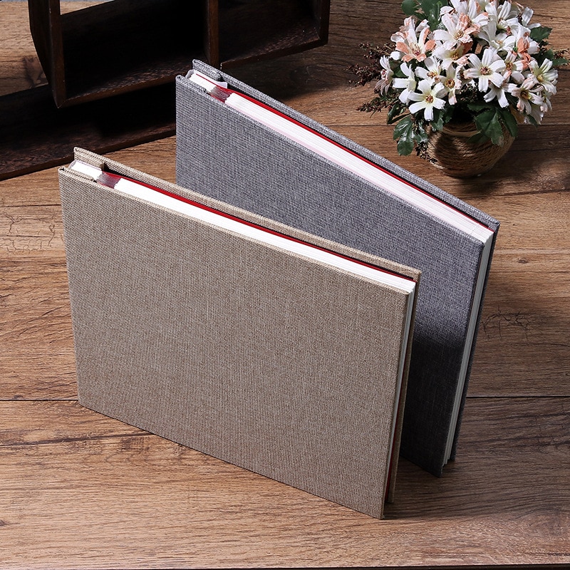 Linen 16inch DIY Photo Album Lovers Birthday Wedding Photos Baby Photo Ablum Scrapbook Paper Crafts Albums Sticky