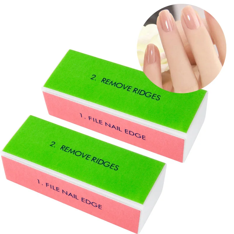Pulidor de uñas , 2 uds., colorido, 4 vías, bloque de pulido, herramientas de esponja para manicura