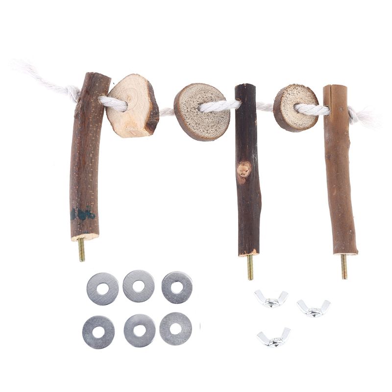 Pet Bird Parrot Cockatiel Stand Frame Parakeet Cage Ladder Climbing Hammock