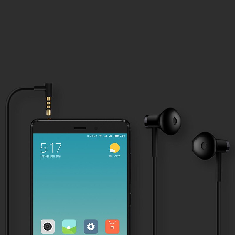 Originele Xiao Mi Hybrid Dual Driver Bass 3.5 Mm Universele In-Ear Oortelefoon Draad Controle Met Mi C Voor Mi Max 2 Rode Mi Note 4 X 4A 5 Een
